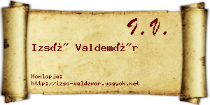 Izsó Valdemár névjegykártya